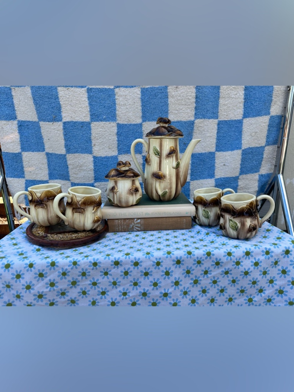 1970s Arnel’s potter merry Mushroom tea  Set 8 pieces